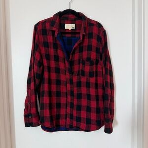 Rag & Bone Red & Black Buffalo Plaid Flannel Shirt